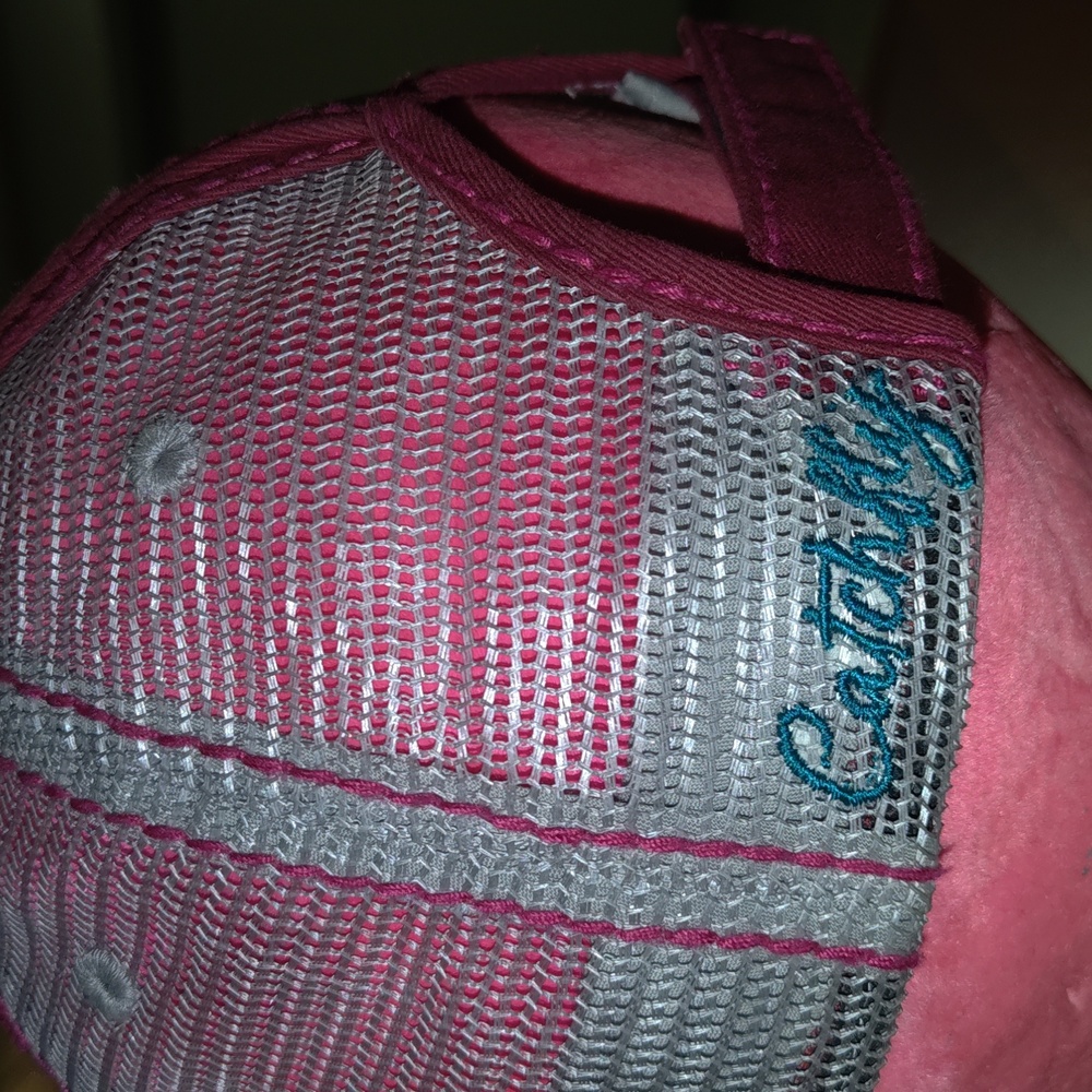 Catchfly Rodeo Embroidered Trucker Mesh Strap-on Distressed Hat Cap - Picture 5 of 11
